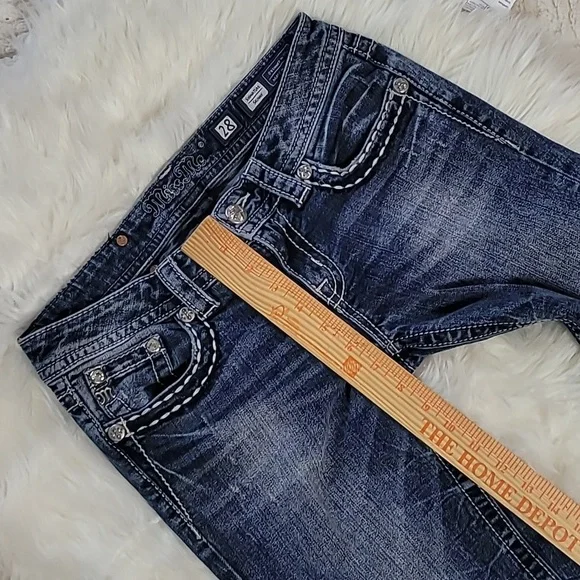 Miss Me Jeans Signature Skinny Floral Stitching Size 28 - Picture 8 of 9